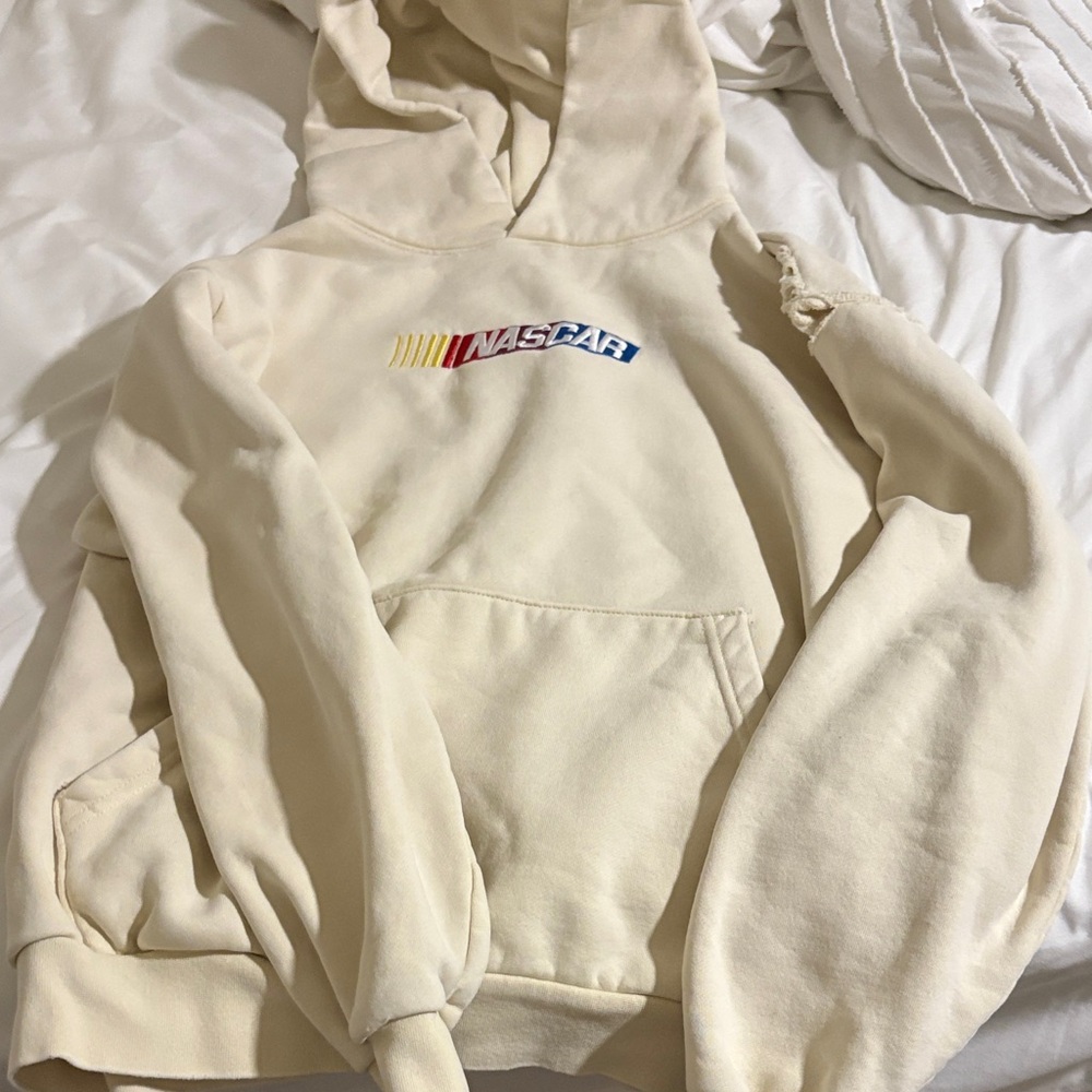 Tilly's Cream Hoodie with Multicolor Logo